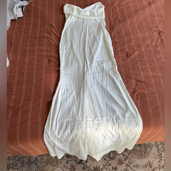 Fashion Nova White Satin Maxi Dress - Picture 1 of 7